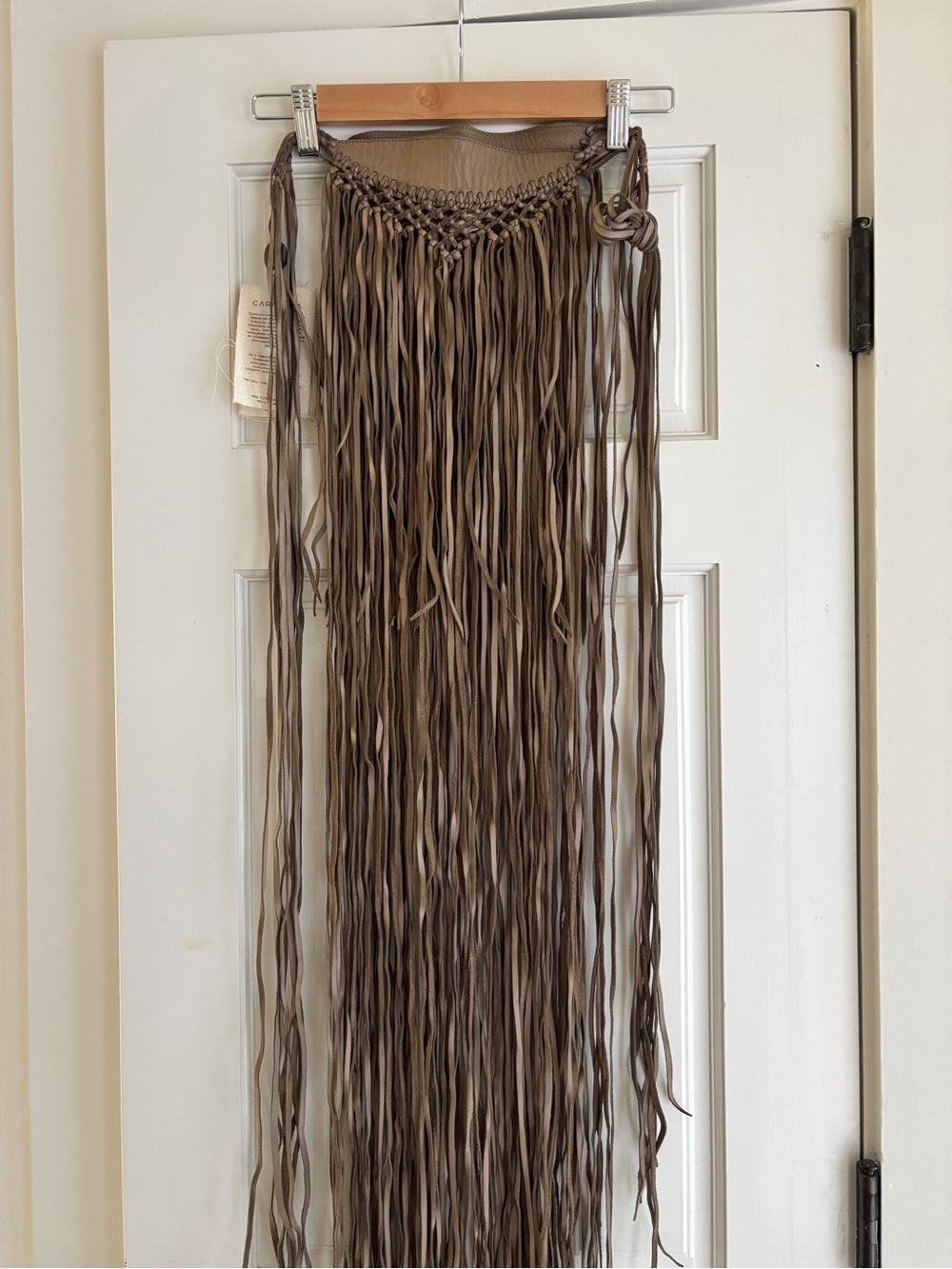 leather hip belt, cape fringe